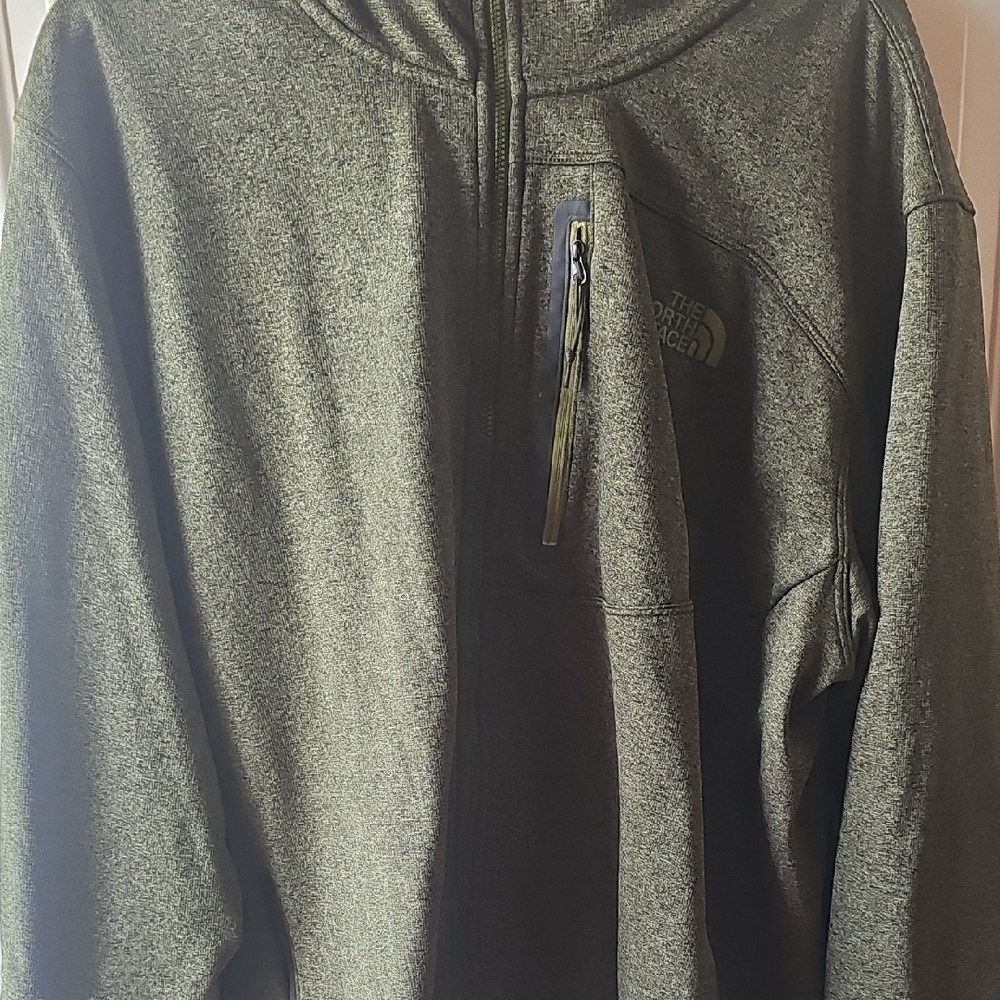 The North Face Green Zip Up Sweater with Fleece Comfort